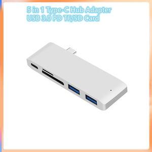 Type C Hub USB C to USB 3.0 PD TF/SD Card Adapter USB3.0 OTG Aluminum Shell TF SD Slot For MacBook Pro Computer PC