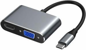 USB C to HDMI- compatible  VGA Adapter, Type C to VGA HDMI-compatible  Adapter HDMI 4K laptop pc