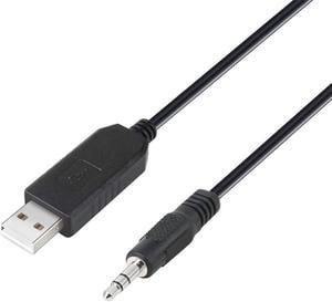 6ft FTDI USB TTL to 3.5mm 3.3V Adapter Cable FT232RL Chip Audio Jack TX RX Signal Windows 10 8 7 XP Vista (6 Feet, Black)