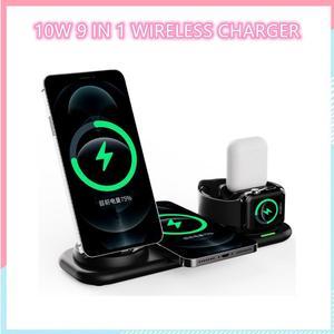 9 in 1 Fast Wireless Charger 10W for iPhone 12 11 Pro chargers Qi Fast Wireless Charging for Xiaomi Watch