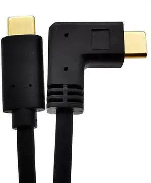 FOR 1pc USB Type C Cable 90 Degree USB Type C to Type-c USB 3.1 Cable Fast Charge Charging 3A Male to Male Adapter Cable Cord Gold