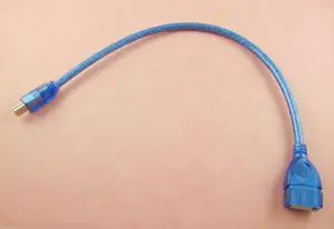 FOR 10pcs USB 2.0 Type A Female to Mini USB 5 Pin Male Cord Adapter Data Extension Cable Blue 30cm