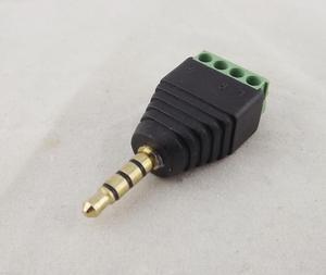 OIAGLH 10pcs 3.5mm 1/8Stereo 4 Pole Male Plug To AV Screw Video Balun Terminal Adapter