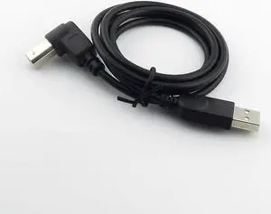 FOR 10pcs USB 2.0 Printer Cable Type A Male to B Male Down Angled Scanner Cord Black 3feet