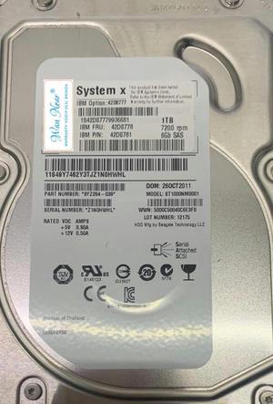 OIAGLH For server 1TB 7.2K SAS 6GB 3.5 42D0778 42D0781 42D0777