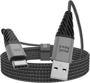 USB Type C Cable 3A Fast Charging [1-Pack 6ft], Minthouz USB-A to USB-C Charging Cable, Compatible with Samsung Galaxy S10 S9 S8 Plus Note 9 8, Huawei, Moto Z Z2, LG V30 V20, Nylon-Braided-Grey