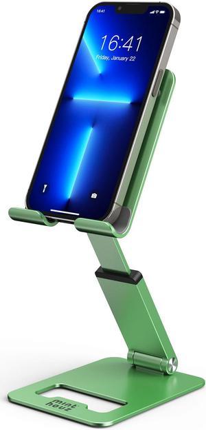 Adjustable Cell Phone Stand, Minthouz Aluminum Desktop Phone Holder Dock Compatible with iPhone 11 Pro Max Xs XR 8 Plus 7 6, Samsung Galaxy, Google Pixel, Android Phones, Green