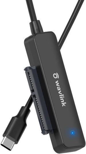WAVLINK USB-C to SATA 3 Adapter for 2.5" SATA SSD/HDD, Compact & Fashionable External Hard Drive Converter for Data Transfer, Support Trim, S.M.A.R.T, UASP, Auto-sleep Mode, 5 TB Hard Drive Capacity