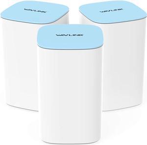 WAVLINK AC3000 Mesh WiFi Router(2.4GHz 400Mbps and 5GHz 867Mbps+1733Mbps),Tri-Band Whole Home Wi-Fi Smart Mesh System, Gigabit Speed Mesh, The 3-Unit kit Covers 6000-7500sq.ft