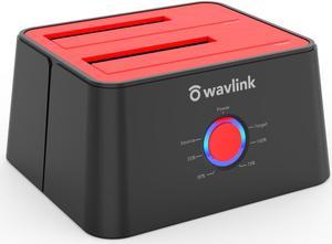 WAVLINK USB 3.0 to SATA I/II/III Dual Bay External Hard Drive Docking Station for 2.5/3.5 Inch HDD/SSD with UASP (6Gbps), Support Offline Clone Duplicator Function [Max 16TB X2 ]