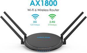 WAVLINK AX1800 WiFi 6 Router- Dual Band 2.4GHz 574Mbps + 5GHz 1201Mbps Gigabit Wireless Internet Router, Supports 802.11ax/ac/a/n/g/b standards, 880MHZ Dual Core CPU, Up to 1500 Square Feet Coverage &