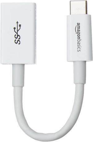 AmazonBasics USB Type-C to USB 3.1 Gen1 Female Adapter Cable - White