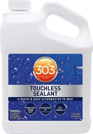 303 Touchless Sealant - SiO2 Technology - Water Activated Paint and Glass Protection - Spray On, Rinse Off, Refill for Trigger Spray Bottle,1 Gallon (30399) 303 Touchless Sealant - SiO2 Technology - Water Activated Paint and Glass Protection - Spray On, Rinse Off, Refill for Trigger Spray Bottle,1 Gallon (30399)