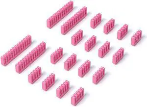 Hipesen 20 Pieces Set = 24-pin x 4, 8-pin x 16, Cable Comb for 3 mm Cable, Can sleeve Up To 3.4 mm/0.13inch  (Pink)