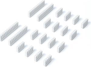 Hipesen 20 Pieces Set = 24-pin x 4, 8-pin x 16, Cable Comb for 3 mm Cable, Can sleeve Up To 3.4 mm/0.13inch  (Pure White)