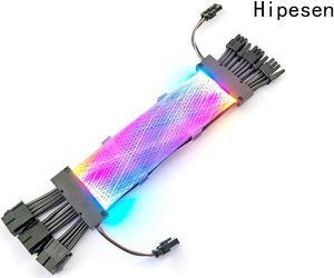 Hipesen Cool Synchronous RGB Cable Kit Addressable Voice Control for Graphics Card 3070, 3080, 3090 Series PC Case DIY Computer Cord Custom(Mesh 3 X 6+2-Pin)