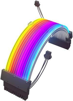 Hipesen RGB Extension Cable Kit to 24-Pin ATX Motherboard for Computer Gaming Case (24-Pin PSU)