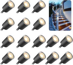 Recessed LED Deck Light Kits with Protecting Shell f32mm,SMY In Ground Outdoor LED Landscape Lighting IP67 Waterproof,12V Low Voltage for Garden,Yard Steps,Stair,Patio,Floor,Kitchen Decoration