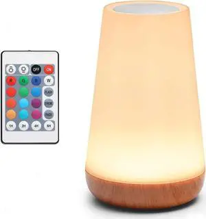 Table Lamp Touch Lamp 5 Level Dimmable Warm White Light & 13 Color Changing RGB, Nightstand Light for Bedroom, Baby Kids Room, Living Room, Office
