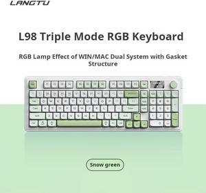 L98 three-mode Bluetooth wireless 2.4g wired keyboard Mechanical feel e-sports office keyboard WIN/MAC dual system RGB light effect GASKET structure Light Green