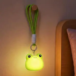 Mini Frog Night Light with Lanyard, 8 Color Changing Rechargeable Night Light, Soft Silicone Cute Lamp Keychain for Bag & Camping, Gifts Mini Frog Night Light with Lanyard, 8 Color Changing Rechargeable Night Light, Soft Silicone Cute Lamp Keychain for Bag & Camping, Gifts