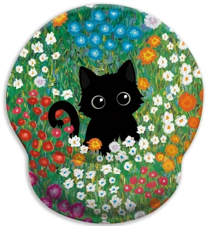 Black Cat Ergonomic Mouse Pad with Gel Wrist Rest, 9.8 x 8.6 inch Black Cat Ergonomic Mouse Pad with Gel Wrist Rest, 9.8 x 8.6 inch