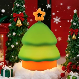 Cute Christmas Tree Night Light RGB Rechargeable for Nursery Bedroom Cute Christmas Tree Night Light RGB Rechargeable for Nursery Bedroom