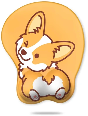 Yellow Corgi Gel Mouse Pad with Wrist Rest, Cute Laptop Pad Yellow Corgi Gel Mouse Pad with Wrist Rest, Cute Laptop Pad