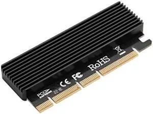 SIIG Full Speed M.2 M Key Nvme SSD to PCIe Adapter, PCI Express X16 Card with Heatsink, Supports Windows 7/8/ 10, Supports 2230, 2242, 2260, 2280 Form Factor M.2 SSDS
