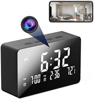 EYSOO Hidden Camera Clock, 1080P Wireless Hidden WiFi Camera Spy Nanny Cam with Night Vision and Motion Detection, Room Thermometer, 140 Ultra Wide Angle, Hidden Spy Camera for Home Office Security