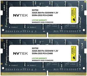 NVTEK 64GB (2x32GB) DDR4-2933 PC4-23400 SODIMM Laptop RAM Memory Upgrade