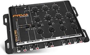 PRV AUDIO Crossover Car Audio EX4.6 PRO 4 Way or 3 Way Electronic Crossover 9 Volts, 4 in 6 Out RCA Channels Car Sound Processor