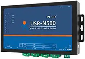PUSR 8 Ports MQTT Modbus Gateway Support SSL/TLS Edge Computing RS485 Serial to ethernet Converter Device Server USR-N580