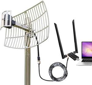  Long Range WiFi Antennas Outdoor Full Kit 2.4GHz 5GHz External  Panel Directional WiFi Antenna Extender for WiFi Router/Wireless Camera/WiFi  Access Point, 5meter Cable, RP-SMA, SMA, Mounting Pole : Electronics