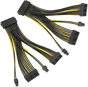 JMT 24P 20+4 Pin Dual PSU Power Supply Cable,18AWG ATX Motherboard Mainboard Adapter Connector Cable Mining Extension Cable - 20cm (2 Pcs) JMT 24P 20+4 Pin Dual PSU Power Supply Cable,18AWG ATX Motherboard Mainboard Adapter Connector Cable Mining Extension Cable - 20cm (2 Pcs)