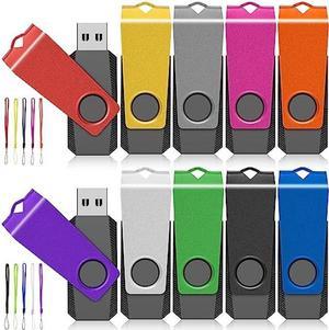 64GB USB Flash Drives, USB Stick, Thumb Drive Rotated Design, Memory Stick  with LED Light for External Storage and Backup Data, Jump Drive, 3 Pack