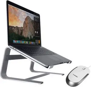 Macally Silent Wired Mouse and an Aluminum Ergonomic Laptop Stand, Essential Apple Accessories