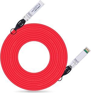 Colored 10G SFP+ Twinax Cable, Direct Attach Copper(DAC) Passive Cable, 7m (22.97ft) in Red, for Cisco SFP-H10GB-CU7M, Meraki, Ubiquiti, Mikrotik, Intel, Fortinet, Netgear and More