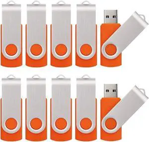 KALSAN 20 Pack 8GB USB Flah Drives Pack USB 2.0 8GB Flash Drive 20 Pack USB Memory Stick-Orange