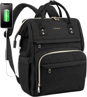 LOVEVOOK Laptop Backpack Womens Computer Bag Nurse Teacher Backpack Purse Laptop Large Capacity, 17 inch, Plait Black
