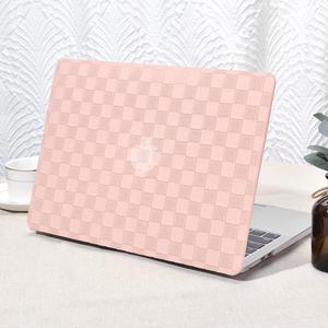 Seorsok Compatible with MacBook Air 136 inch Case 2022 A2681 M2 Chip with Liquid Retina Display Touch IDElegant Plastic Hard Shell Case with Transparent Keyboard CoverPink PVC Grid Leather
