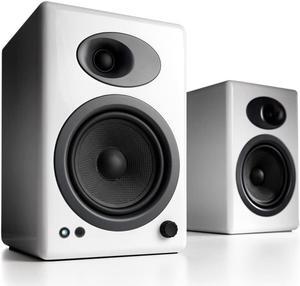 Audioengine A5+ 150W Powered Home Music Speaker System for Studios, Home Theaters, Bookshelves, Gamers - for Music, Movies and Gaming (White, Pair)