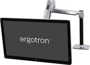 Ergotron - LX HD Sit-Stand Single Monitor Arm, VESA Desk Mount - for Monitors Up to 49 Inches, 14 to 30 lbs - Polished Aluminum