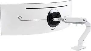 Ergotron - HX HD Premium Heavy Duty Gaming Monitor Arm, Single Monitor Desk Mount - for 1000R Curved Ultrawide Monitors Up to 49 Inches, 28 to 42 lbs, VESA 75x75mm or 100x100mm - HD Pivot, White
