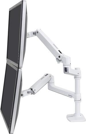 Ergotron - LX Vertical Stacking Dual Monitor Arm, VESA Desk Mount - for 2 Monitors Up to 24 Inches, 7 to 20 lbs Each - White