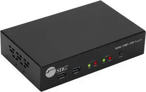 SIIG 2-Port 4K KVM Switch HDMI with Picture-by-Picture (PbP) Mouse Cursor Roaming and Picture-in-Picture (PiP) Image for 2 Computers, Support Windows and Linux, TAA Compliant (CE-KV0G11-S1)