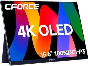 c-force 4K OLED Portable Monitor 15.6'' 100% DCI-P3 USB C HDMI Computer Display HDR Gaming Monitor Speakers Ultra Slim & Eye Care Travel External for Laptop Mac PC Phone PS5 Xbox Switch
