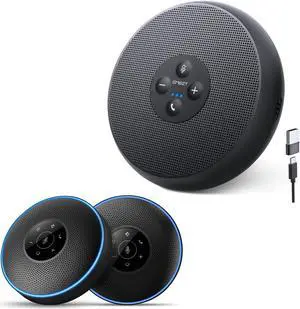 EMEET M1A USB Speakerphone 2 AI Mics 360 Voice Pickup USB Type C Plug and Play Noise Reduction Echo Cancellation Computer Speakers with Microphone