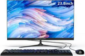 All-in-One Desktop Computer Celeron N5095 2.9Ghz 23 inch All-in-One PC 8GB RAM DDR4 512GB ROM 1920 * 1080 IPS Display Desktop Computer with Dual-Band WiFi & Bluetooth 5.1&HDMI,Wired Keyboard and Mouse