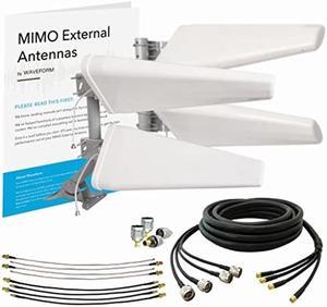 Waveform 4x4 MIMO Log Periodic Cellular SMA, U.FL and TS9 Antenna Kit for 4G & 5G Modems, Routers, and Gateways | T-Mobile, Verizon, AT&T Home Internet | Kit w/ 30ft RS240 Cable
